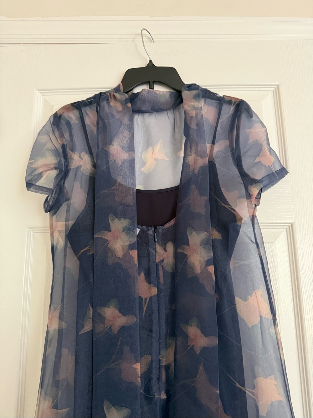 STAUD Calluna Maxi Dress Detachable Slip Botanical Navy Blue NEW with tags - Picture 5 of 11